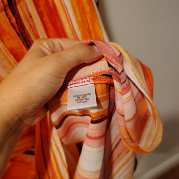 Apt. 9 Women's Tank Top Size Large Polyester Stripes Pink Sleeveless Blouse - Picture 6 of 10